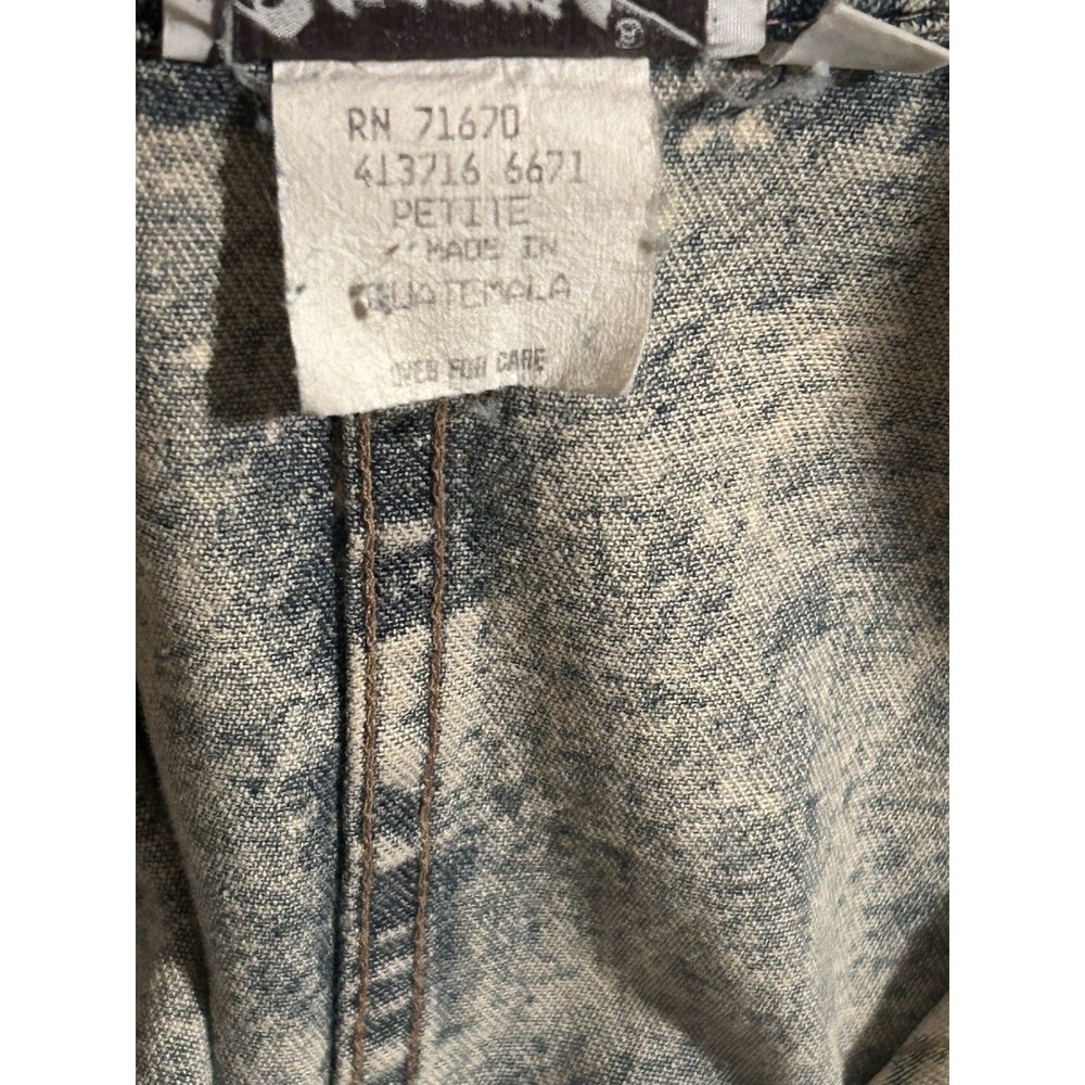 Vintage 80s Dreams Denim Jean Acid Wash Women's Boiler Jumpsuit Petite - Picture 9 of 12